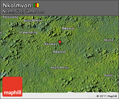 Satellite 3D Map of Nkolmvon
