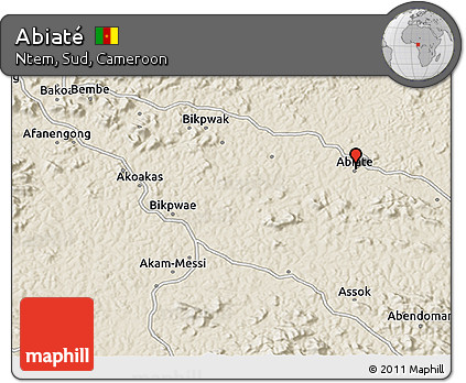 Shaded Relief 3D Map of Abiaté