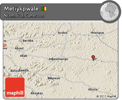 Shaded Relief 3D Map of Metiykpwale