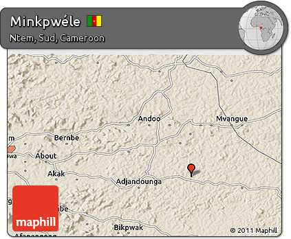 Shaded Relief 3D Map of Minkpwéle