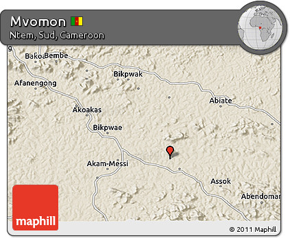 Shaded Relief 3D Map of Mvomon