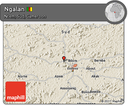 Shaded Relief 3D Map of Ngalan