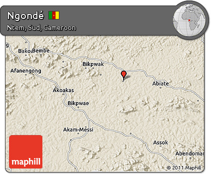 Shaded Relief 3D Map of Ngondé