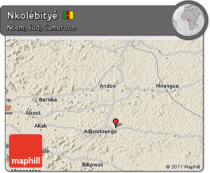 Shaded Relief 3D Map of Nkolébityé
