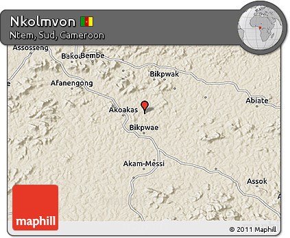 Shaded Relief 3D Map of Nkolmvon