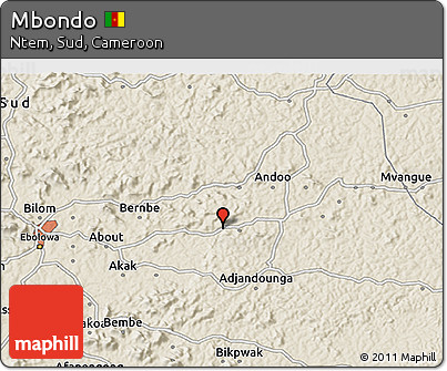 Shaded Relief 3D Map of Mbondo