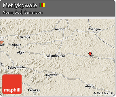 Shaded Relief 3D Map of Metiykpwale