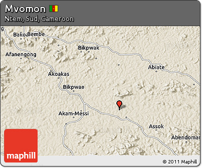 Shaded Relief 3D Map of Mvomon