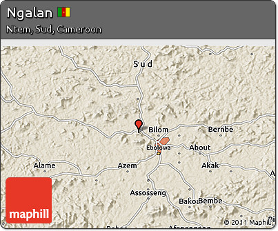 Shaded Relief 3D Map of Ngalan
