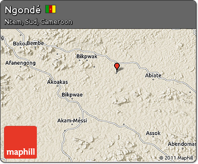 Shaded Relief 3D Map of Ngondé