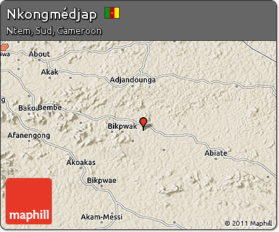 Shaded Relief 3D Map of Nkongmédjap