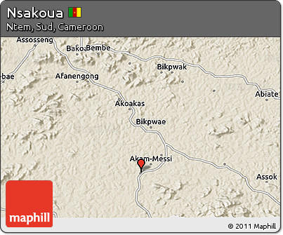 Shaded Relief 3D Map of Nsakoua