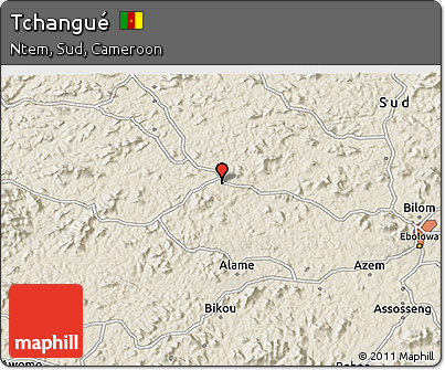 Shaded Relief 3D Map of Tchangué