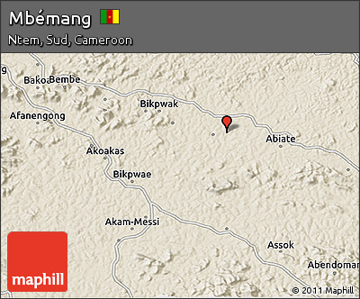 Shaded Relief 3D Map of Mbémang