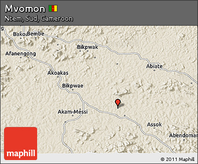 Shaded Relief 3D Map of Mvomon