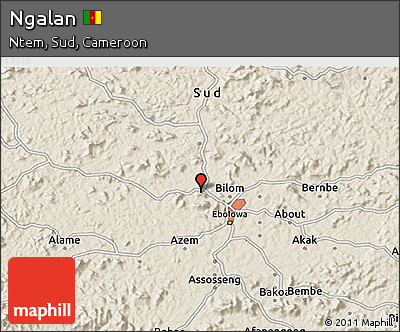 Shaded Relief 3D Map of Ngalan