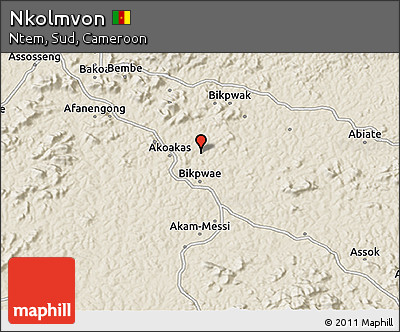 Shaded Relief 3D Map of Nkolmvon