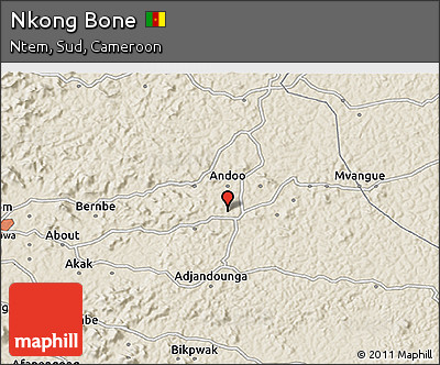 Shaded Relief 3D Map of Nkong Bone