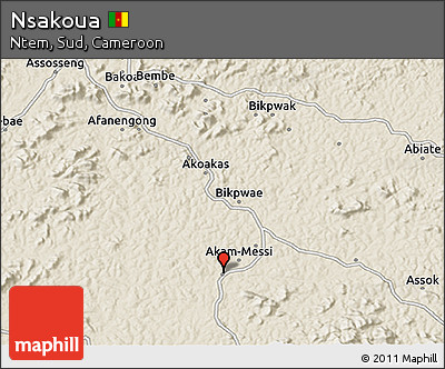 Shaded Relief 3D Map of Nsakoua