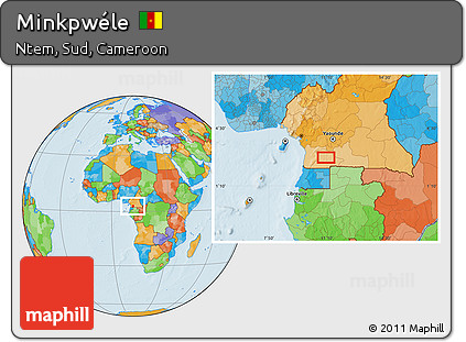 Political Location Map of Minkpwéle