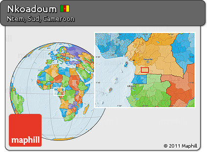 Political Location Map of Nkoadoum