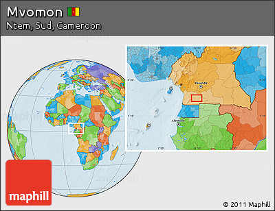 Political Location Map of Mvomon