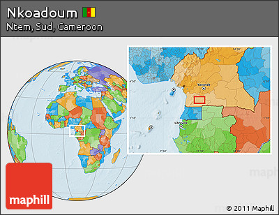 Political Location Map of Nkoadoum