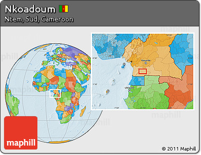 Political Location Map of Nkoadoum
