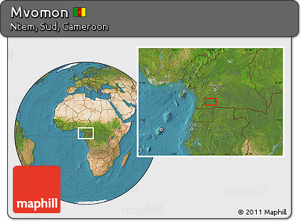 Satellite Location Map of Mvomon