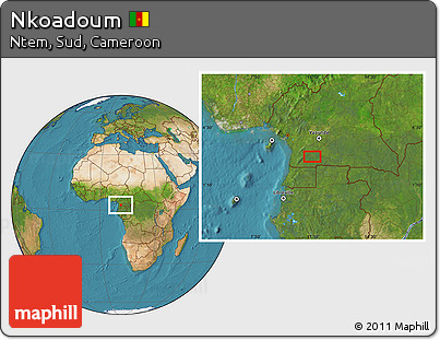 Satellite Location Map of Nkoadoum