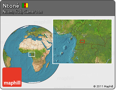 Satellite Location Map of Ntoné