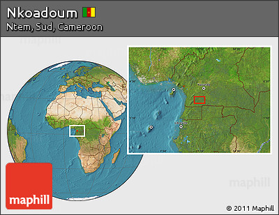 Satellite Location Map of Nkoadoum