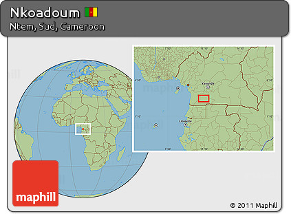 Savanna Style Location Map of Nkoadoum