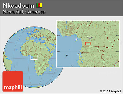 Savanna Style Location Map of Nkoadoum