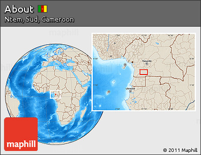 Shaded Relief Location Map of About