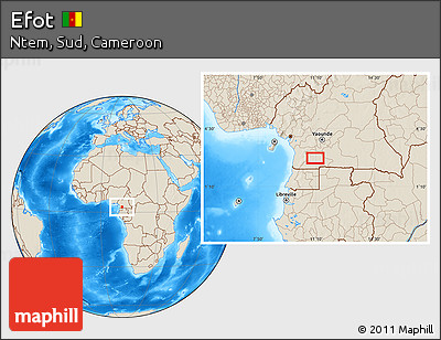 Shaded Relief Location Map of Efot