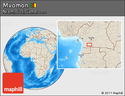 Shaded Relief Location Map of Mvomon