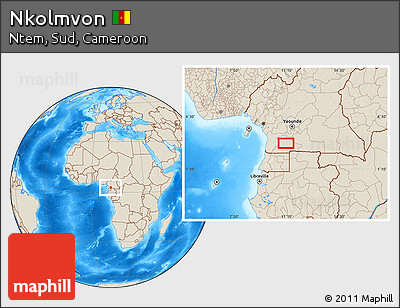 Shaded Relief Location Map of Nkolmvon