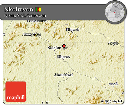 Physical Map of Nkolmvon