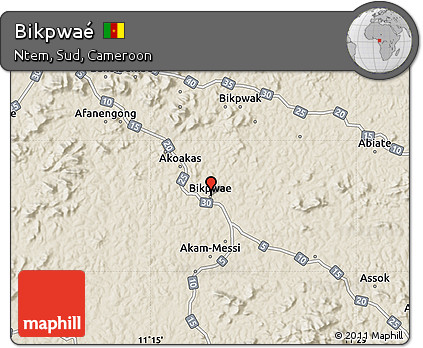 Shaded Relief Map of Bikpwaé