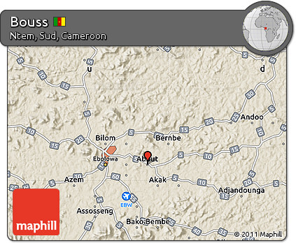 Shaded Relief Map of Bouss