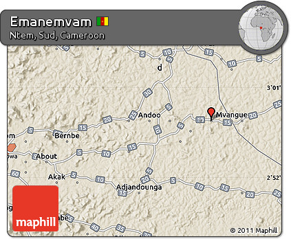 Shaded Relief Map of Emanemvam