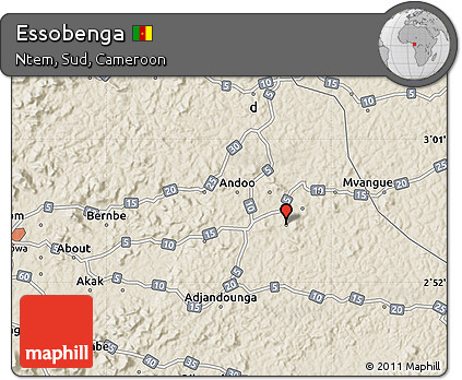 Shaded Relief Map of Essobenga