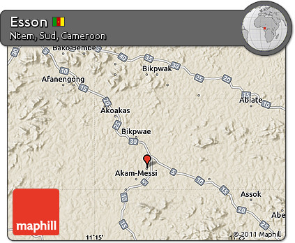 Shaded Relief Map of Esson