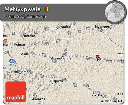 Shaded Relief Map of Metiykpwale