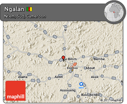 Shaded Relief Map of Ngalan