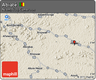 Shaded Relief Map of Abiaté
