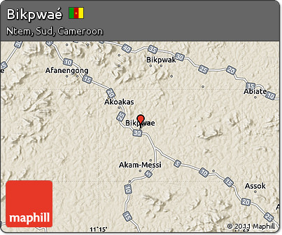 Shaded Relief Map of Bikpwaé