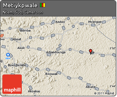 Shaded Relief Map of Metiykpwale