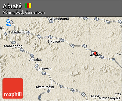 Shaded Relief Map of Abiaté